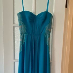 BCBG dress. Size 0, cyan blue. Tags attached.